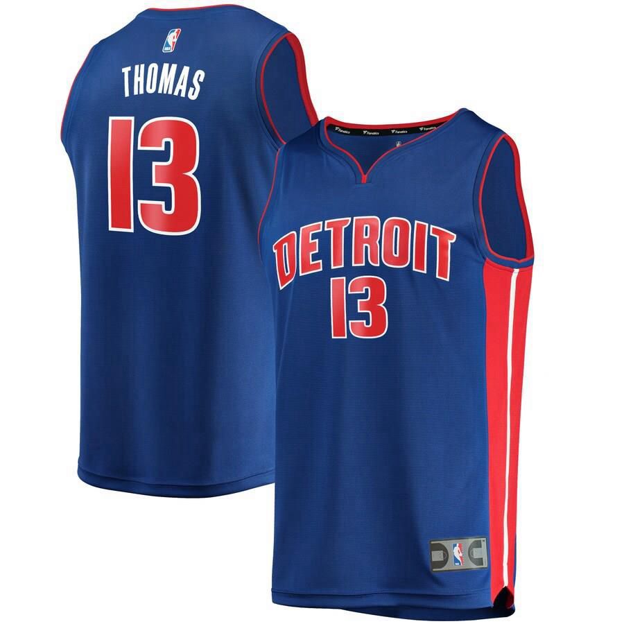 Detroit Pistons Khyri Thomas Fanatics Branded Replica Fast Break Icon Jersey Mens - Blue | Ireland T5824T8