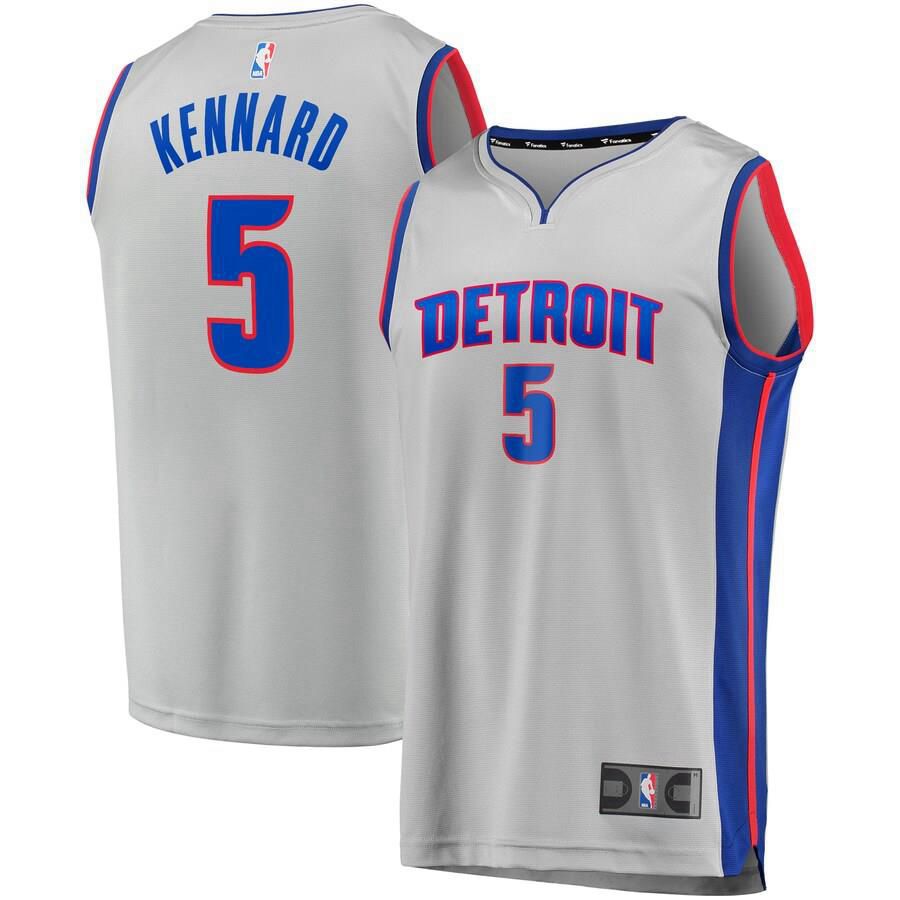 Detroit Pistons Luke Kennard Fanatics Branded Replica Fast Break Statement Jersey Mens - Grey | Ireland O8525J0